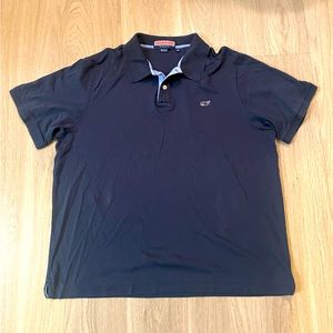 Golf Polo Vineyard Vines Men's XL Classic Fit Navy Blue 100% Cotton Whale Logo
